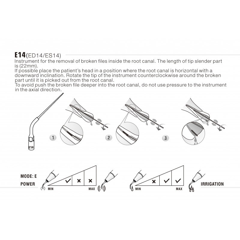 Insert ED14 compatible ET40 Satelec