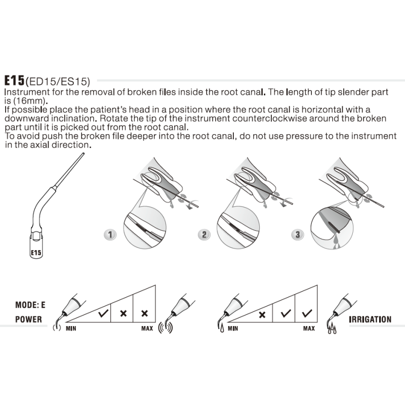 Insert ED15/E15/ES15 compatible N°ET20 Satelec